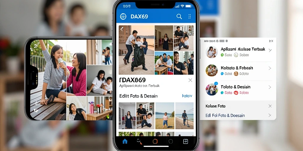 Tampilan antarmuka <strong>DAX69</strong> yang user-friendly untuk kolase foto.