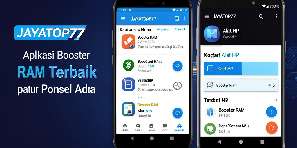 Antarmuka JAYATOP77 menunjukkan fitur pembersihan RAM yang efektif dan mudah digunakan.