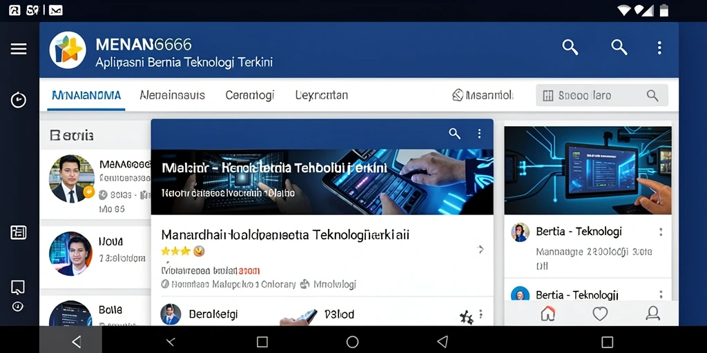 Antarmuka aplikasi MENANG666 menampilkan berita teknologi terbaru.