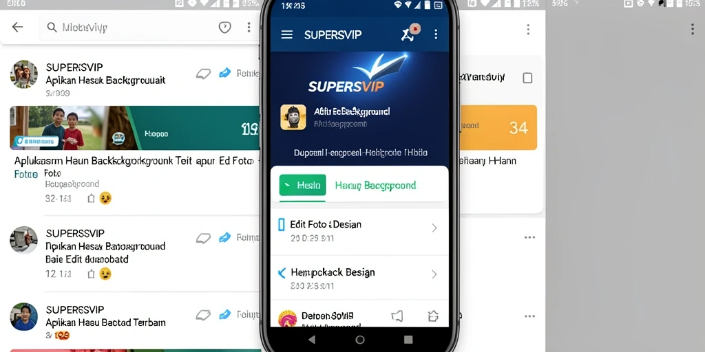 Antarmuka aplikasi SUPERSVIP menampilkan fitur Hapus Background dengan jelas dan mudah digunakan.