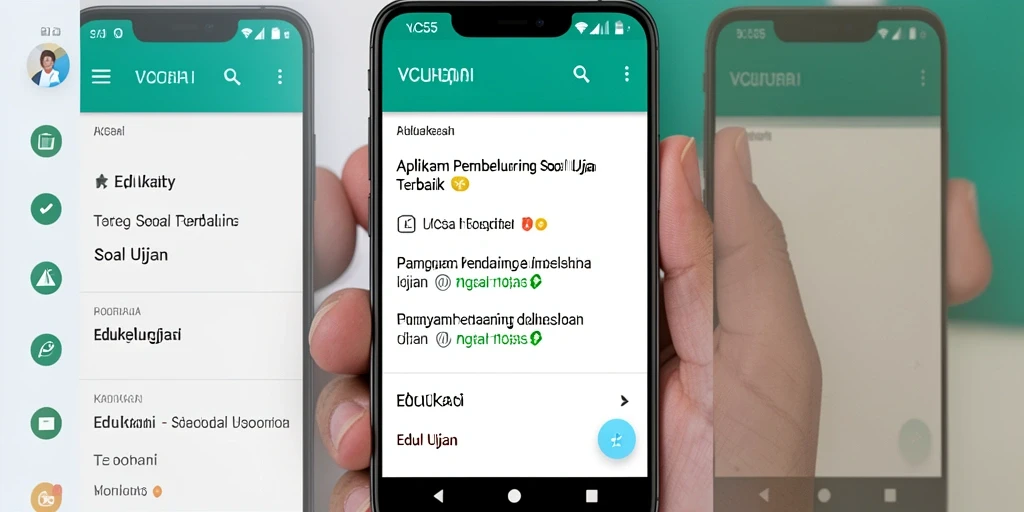 Tampilan antarmuka aplikasi VC55 untuk Soal Ujian.